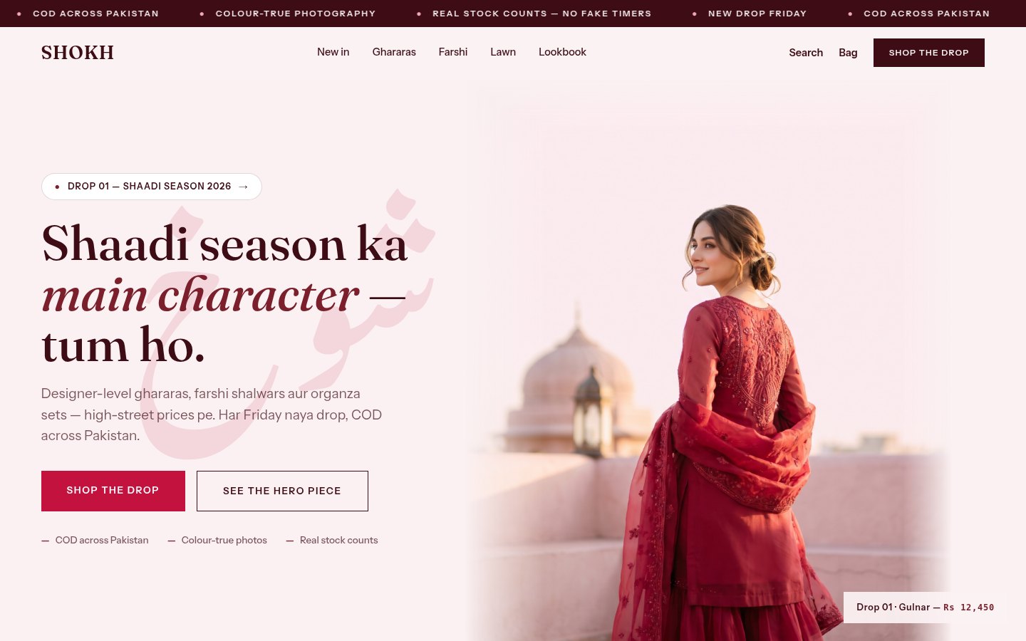 Fashion ecommerce website design example by Ali Digital Marketing — SHOKH